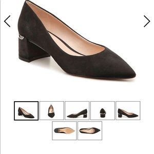 Essex Lane black suede block heel